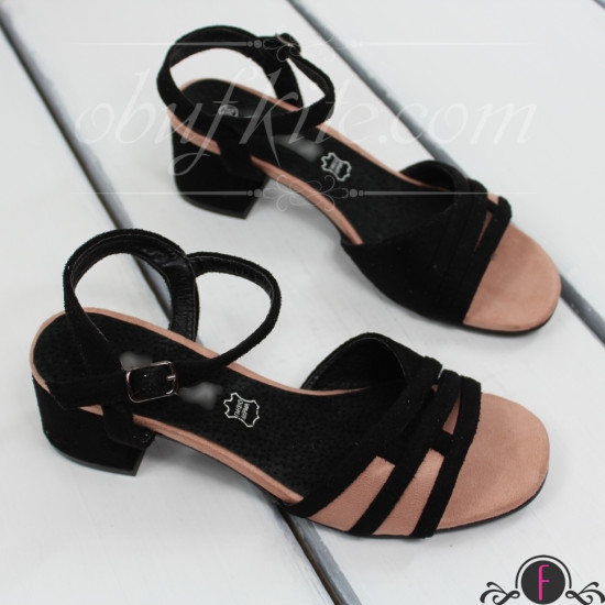 Дамски сандали на ток 2503-002221182302 Black/Pink