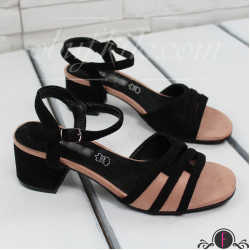 Дамски сандали на ток 2503-002221182302 Black/Pink