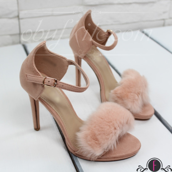 Дамски сандали на ток 2503-00649182506 Pink