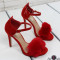 Дамски сандали на ток 2503-00649182506 Red