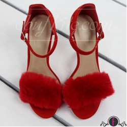 Дамски сандали на ток 2503-00649182506 Red