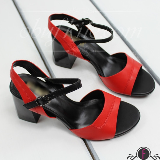 Дамски сандали на ток 2603-00402182504 Black/Red