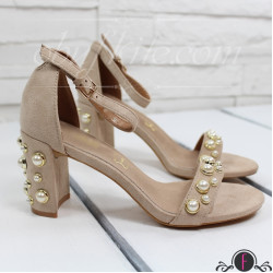 Дамски сандали на ток 2603-0055094182605 Beige