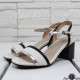 Дамски сандали на ток 2803-00109182901 White/Black/Silver