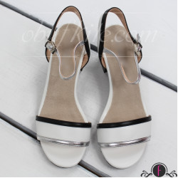 Дамски сандали на ток 2803-00109182901 White/Black/Silver