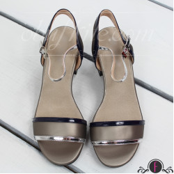 Дамски сандали на ток 2803-00109182901 Grey/Blue/Silver