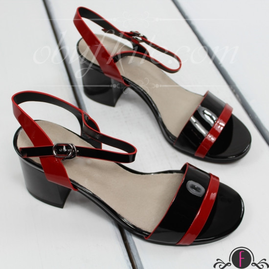 Дамски сандали на ток 2803-002205182902 Black/Red