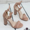 Дамски сандали на ток 2803-007596183207 Beige