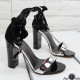 Дамски сандали на ток 2803-007596183207 Black/Silver