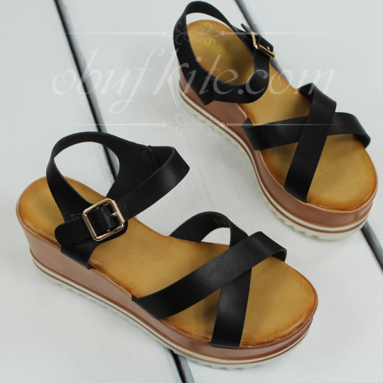 Дамски сандали на платформа 2605-0010021811001 Black