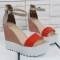 Дамски сандали на платформа 2805-0010011821 Red-Multicolor