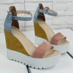 Дамски сандали на платформа 2805-0010011821 Pink-Multicolor