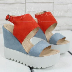 Дамски сандали на платформа 2805-0020011821 Blue-Multicolor