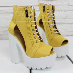 Дамски сандали на ток 1605-0020021830002 Yellow