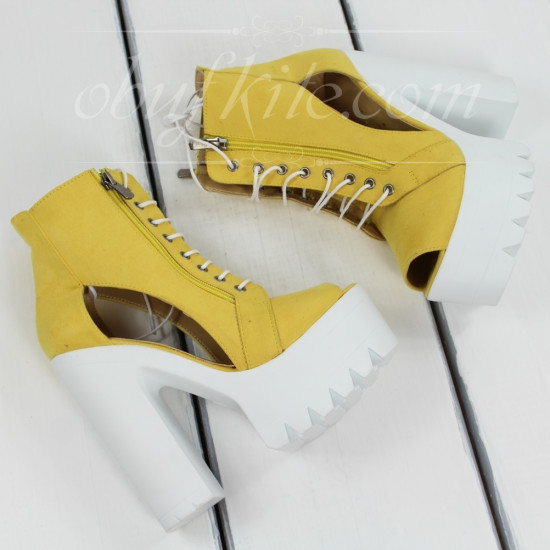 Дамски сандали на ток 1605-0020021830002 Yellow