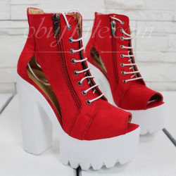 Дамски сандали на ток 1605-0020021830002 Red