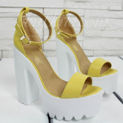 Дамски сандали на ток 0106-00218125001 Yellow