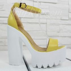 Дамски сандали на ток 0106-00218125001 Yellow
