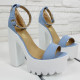 Дамски сандали на ток 0106-00218125001 L.Blue