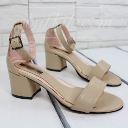 Дамски сандали на ток 0106-0011817001 Beige