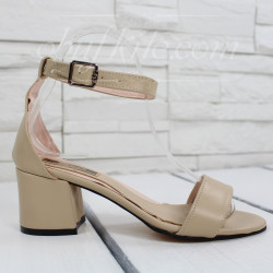 Дамски сандали на ток 0106-0011817001 Beige