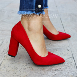 ДАМСКИ ОБУВКИ НА ТОК - 01091801 RED