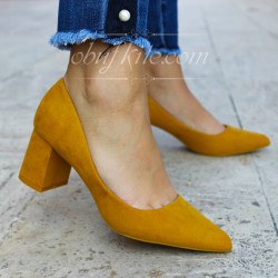 ДАМСКИ ОБУВКИ НА ТОК - 01091805 YELLOW