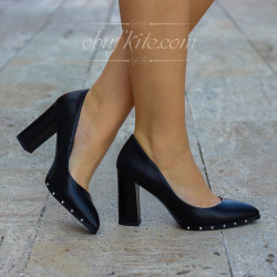 ДАМСКИ ОБУВКИ НА ТОК 0310-921828 BLACK-PU