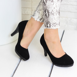 ДАМСКИ ОБУВКИ НА ТОК 1412-0071824 BLACK-BLACK