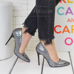 Елегантни обувки 16-RZ2902 01 Silver/Croc