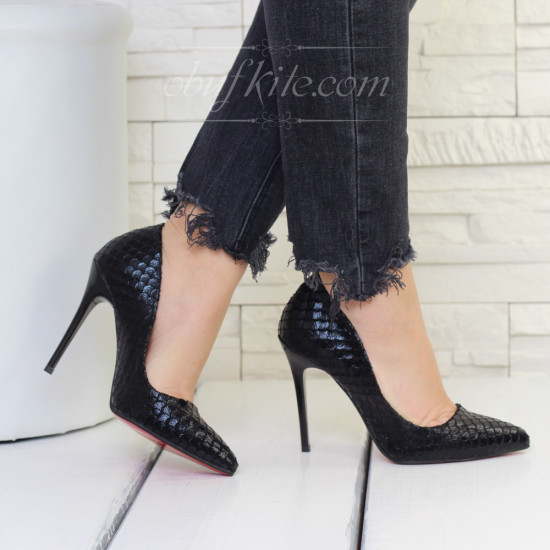 Елегантни обувки 16-RZ2902 01 Black/Croc