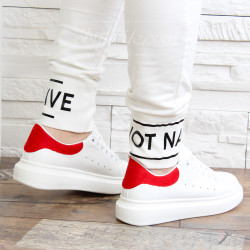 ДАМСКИ КЕЦОВЕ 1501-5201919 WHITE-RED