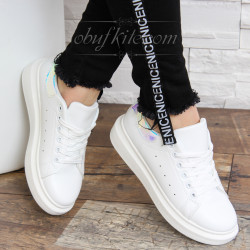 ДАМСКИ KЕЦОВЕ 1701-12071918 WHITE-BLUE