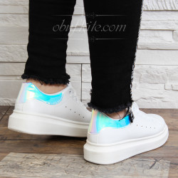 ДАМСКИ KЕЦОВЕ 1701-12071918 WHITE-BLUE