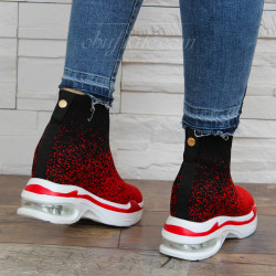 ДАМСКИ КЕЦОВЕ НА ПЛАТФОРМА 0102-CJL31950 BLACK-RED