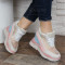 ДАМСКИ КЕЦОВЕ НА ПЛАТФОРМА 0302-990121934 WHITE-PINK