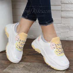 ДАМСКИ МАРАТОНКИ 0302-BO631925 WHITE-YELLOW