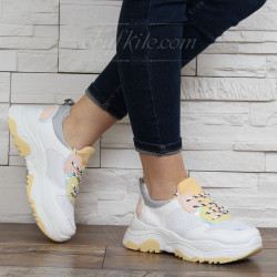 ДАМСКИ МАРАТОНКИ 0302-BO631925 WHITE-YELLOW