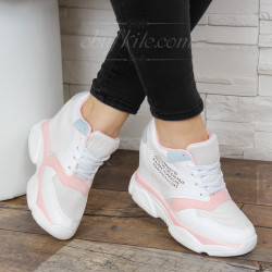 ДАМСКИ КЕЦОВЕ НА ПЛАТФОРМА 1202-181071935 WHITE-PINK