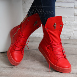 ДАМСКИ КЕЦОВЕ ЕСТЕСТВЕНА КОЖА 2702-0011900 RED