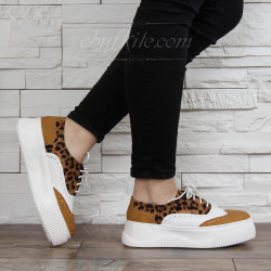 ДАМСКИ ЕЖЕДНЕВНИ ОБУВКИ 1303-G2981924 WHITE-CAMEL-LEOPARD