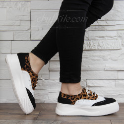 ДАМСКИ ЕЖЕДНЕВНИ ОБУВКИ 1303-G2981924 WHITE-BLACK-LEOPARD