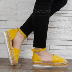 ДАМСКИ САНДАЛИ НА ПЛАТФОРМА 1303-99691924 YELLOW