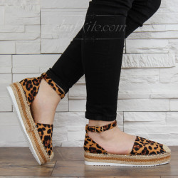 ДАМСКИ САНДАЛИ НА ПЛАТФОРМА 1303-99691924 LEOPARD