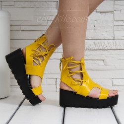 ДАМСКИ САНДАЛИ НА ПЛАТФОРМА - TS0021928 YELLOW