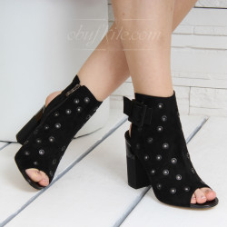 ДАМСКИ САНДАЛИ НА ТОК - 80551937 BLACK