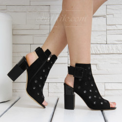 ДАМСКИ САНДАЛИ НА ТОК - 80551937 BLACK
