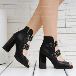 ДАМСКИ САНДАЛИ НА ТОК - 0031938 BLACK
