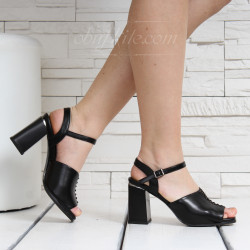 ДАМСКИ САНДАЛИ НА ТОК - 84171932 BLACK