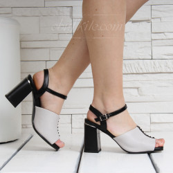 ДАМСКИ САНДАЛИ НА ТОК - 84171932 GREY/BLACK